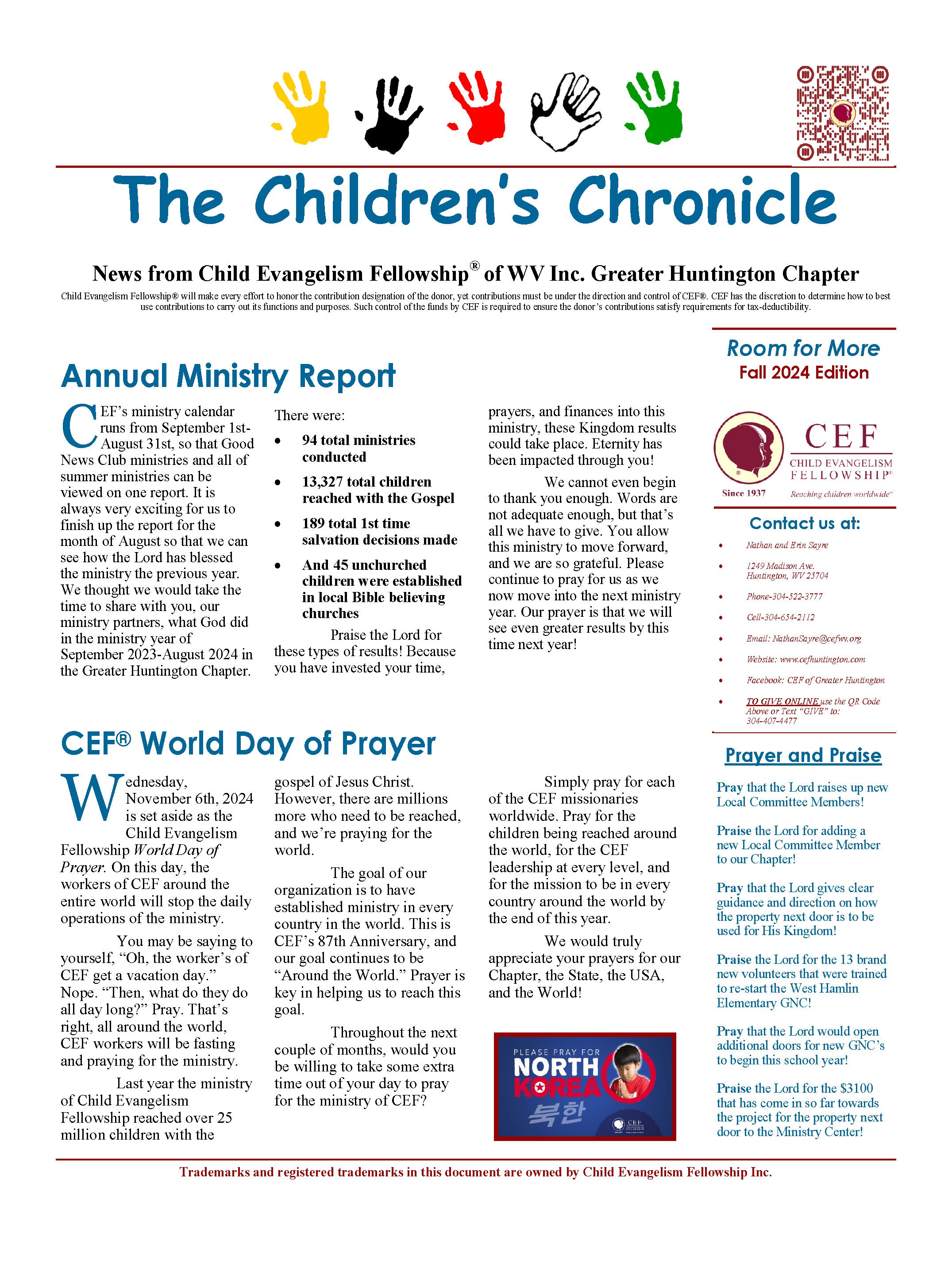 Fall 2024 Newsletter Page 1