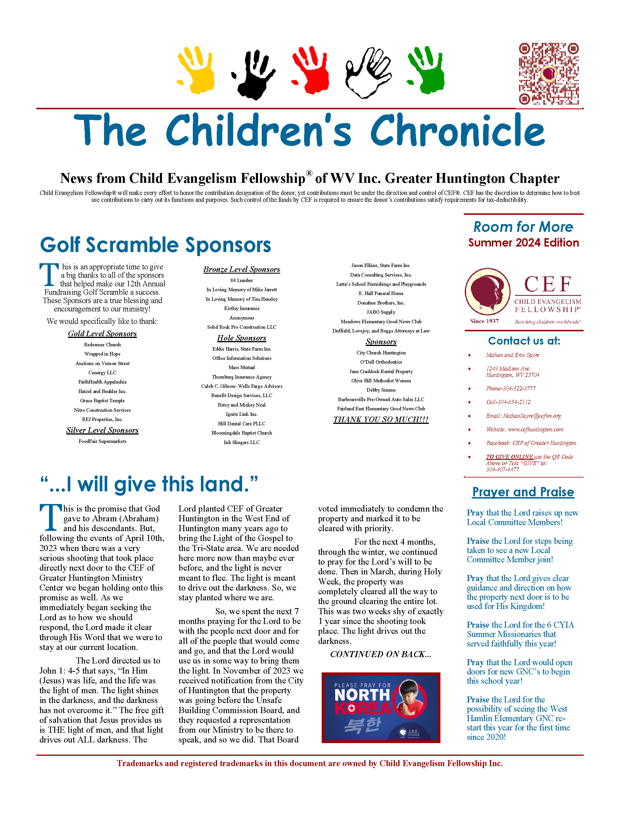 Summer 2024 Newsletter Page 1